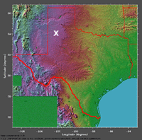 topographic map of Texas