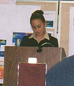 student giving a presentation